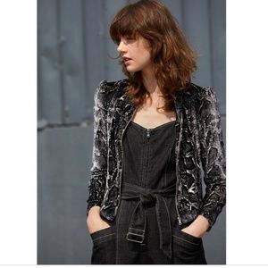 EUC Rebecca Taylor Snakeskin Velvet Jacket Large